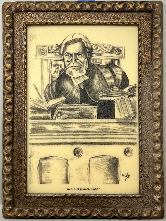 Lot 1 | "An Old Fashioned Judge" Artini Engraving in Fra