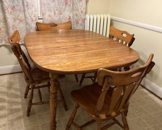 Lot 352 | Wood Dining Table and Chairs

