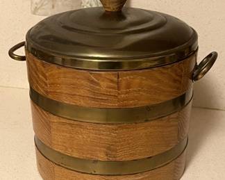 Lot 348 | Heavy Mid Century Ice Bucket Barrel Style
