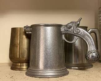 Lot 309 | Gun Pewter Mug, Ben Mug, Brass Mug Vintage
