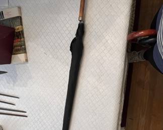 Lot 565 | Vintage Crook Handled Umbrella Wooden Ends
