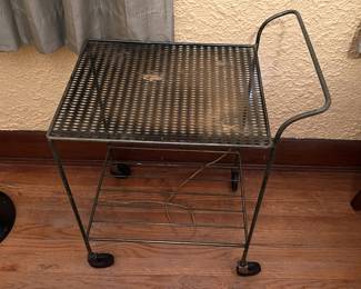 Lot 242 | Midcentury Metal Mini Rolling Cart Plant Stand
