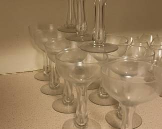 Lot 316 | Hollow Stem Champagne Flutes Vintage Coupe
