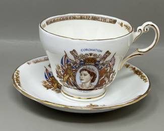 Lot 19 | Queen Elizabeth Coronation Teacup & Saucer
