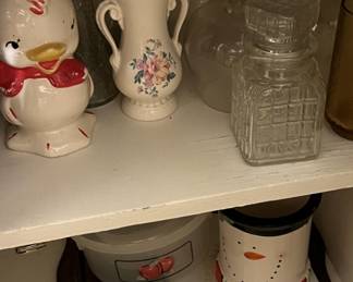 Lot 306 | Cabinet of Goodies Vintage Ceramics Glass Kitchen
