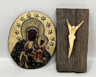 Lot 12 | Black Madonna of Czestochowa & Crucifix