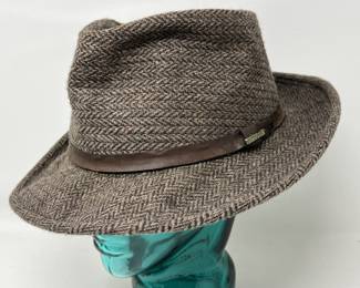 Lot 176 | Vintage Stetson Wool Herringbone Fedora Traveler
