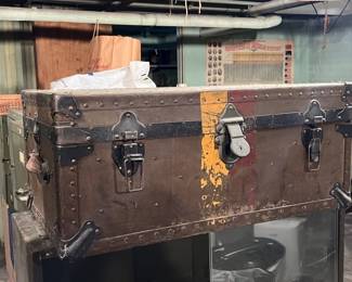 Lot 530 | Metal Militray Steamer Trunk, good condition
