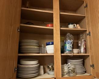 Lot 346 | Cabinet of Vintage Kitchen Plates Bowls Smalls
