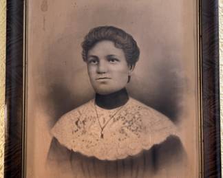 Lot 134 | Antique Victorian Portrait in Tiger Maple Frame

