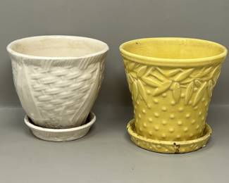 Lot 11 | 1940s Hobnail & Basketweave Plant Pots