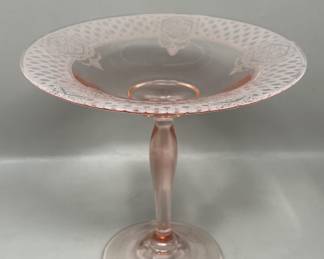 Lot 508 | Fostoria Versailles Art Glass Pink Footed Compote
