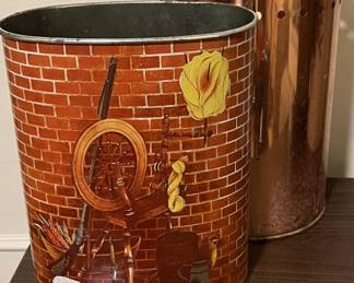 Lot 404 | Pair of Vintage Metal Trash Cans
