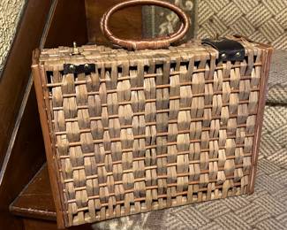 Lot 205 | Needs Love Basket Breifcase Broken Straps

