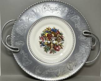 Lot 33 | Limoges Plate in Farberware Aluminum Tray
