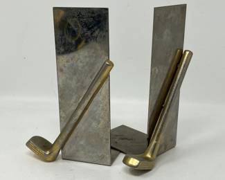 Lot 161 | Vintage Brass Golf Club Bookends
