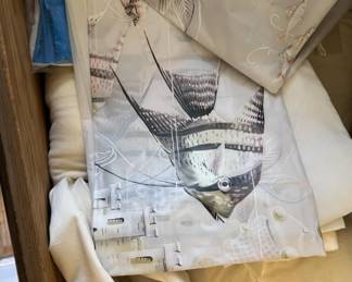 Lot 392 | Linen Cabinet Vintage Sheets Bedsheets Curtains
