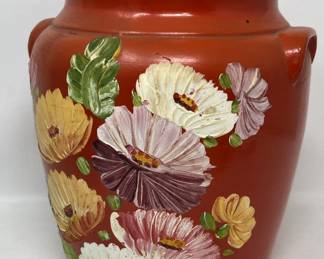 Lot 577 | 1930s Ransburg Hand Painted Crock Cookie Jar
