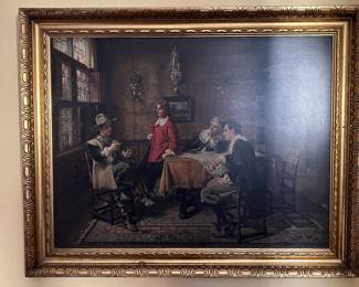 Lot 140 | "A Drink With Friends" Vintage Framed Art Print
