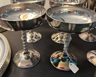 FB ROGERS VINTAGE SILVER PLATED TWISTED ORNATE STEMS