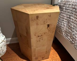 Ogden burled wood hexagonal side table