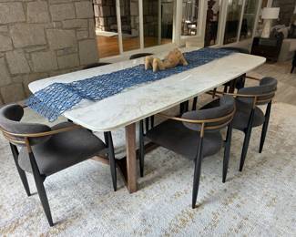 Arhaus Chairs & Alder & Tweed Furniture Co table