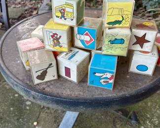 23 Vintage early childhood educational blocks.
