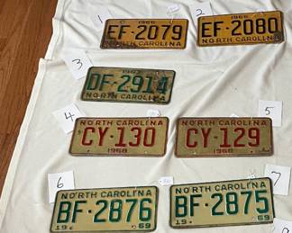Vintage NC license plates.