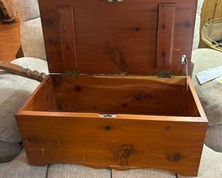 Handmade cedar chest with lock and key.