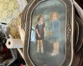 Antique photo of two young girls.