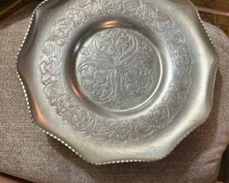 Vintage hand wrought aluminum tray by Wilson Specialties Company Inc.