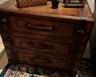 Available for presale- suitcase style end table.  Contact us by email or text for more information.