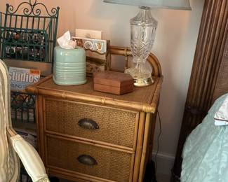 Bamboo and rattan night stands (two available)