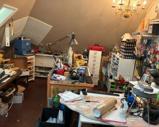 Craft Room #3- metal crafting, kiln, power tools, clay tools, findings, displays, books, paints, containers, and much more
