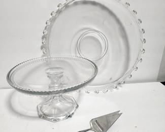 2 HOBNAIL VINTAGE CAKE PLATES
