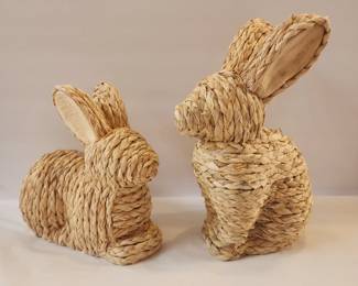 2 ORGANIC DECOR BUNNIES