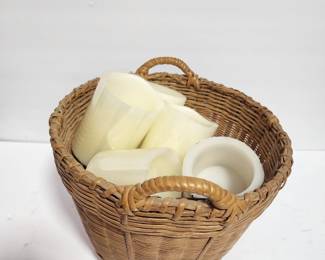 BASKET FULL OF BATTERY CANDLES
