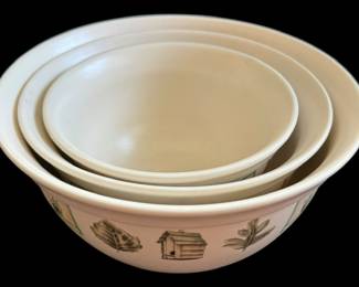 3 Pfaltzgraff Naturewood Mixing Bowls