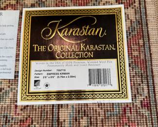 *	#103	Karastan Wool Runner 2.6x8.6	 $150.00 				