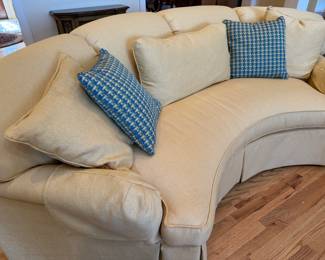 	#23	Lexington Curved Butter Yellow Sofa 100"L	 $350.00 