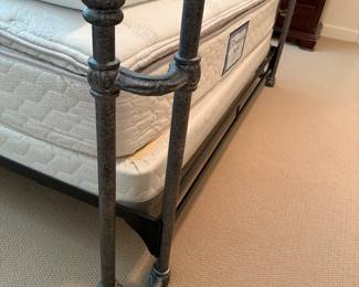 *	#92	Queen Gray Iron bed with Clean Sealy Posturepedic Mattress and Box Spring	 $150.00 				