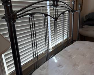 *	#92	Queen Gray Iron bed with Clean Sealy Posturepedic Mattress and Box Spring	 $150.00 				