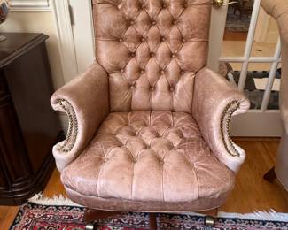 	#53	Leather Desk chair on Casters	 $40.00 				