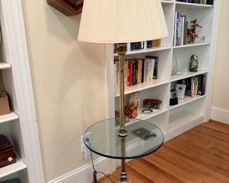 	#76	Brass Lamp Side Table 55"H	 $80.00 				