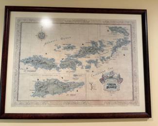 *	#44	Framed Art Virgin Island 1990 Map 33x25	 $75.00 				