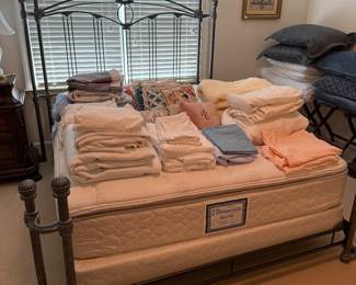 *	#92	Queen Gray Iron bed with Clean Sealy Posturepedic Mattress and Box Spring	 $150.00 				