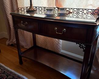 	#18	Hickory Chair Sideboard with Glass Top 44x19x33	 $160.00 				