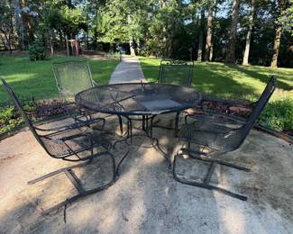 	#2	Wrought Iron table with 4 bouncy chairs	 $150.00 				