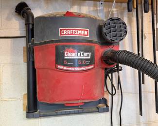 *	#111	Craftsman Wall Mounted 5 gal clean and carry	 $75.00 				