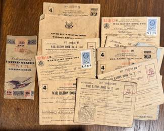 Antique and Vintage Collection - War Ration Books, Savings Bonds